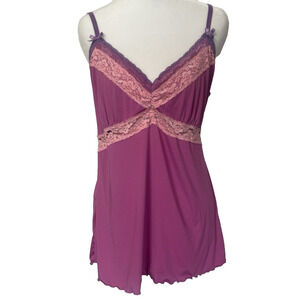 Y2K Fairy Babydoll Sheer Lace Cami Tank Size XL Silky Dainty Feminine Soft Girl